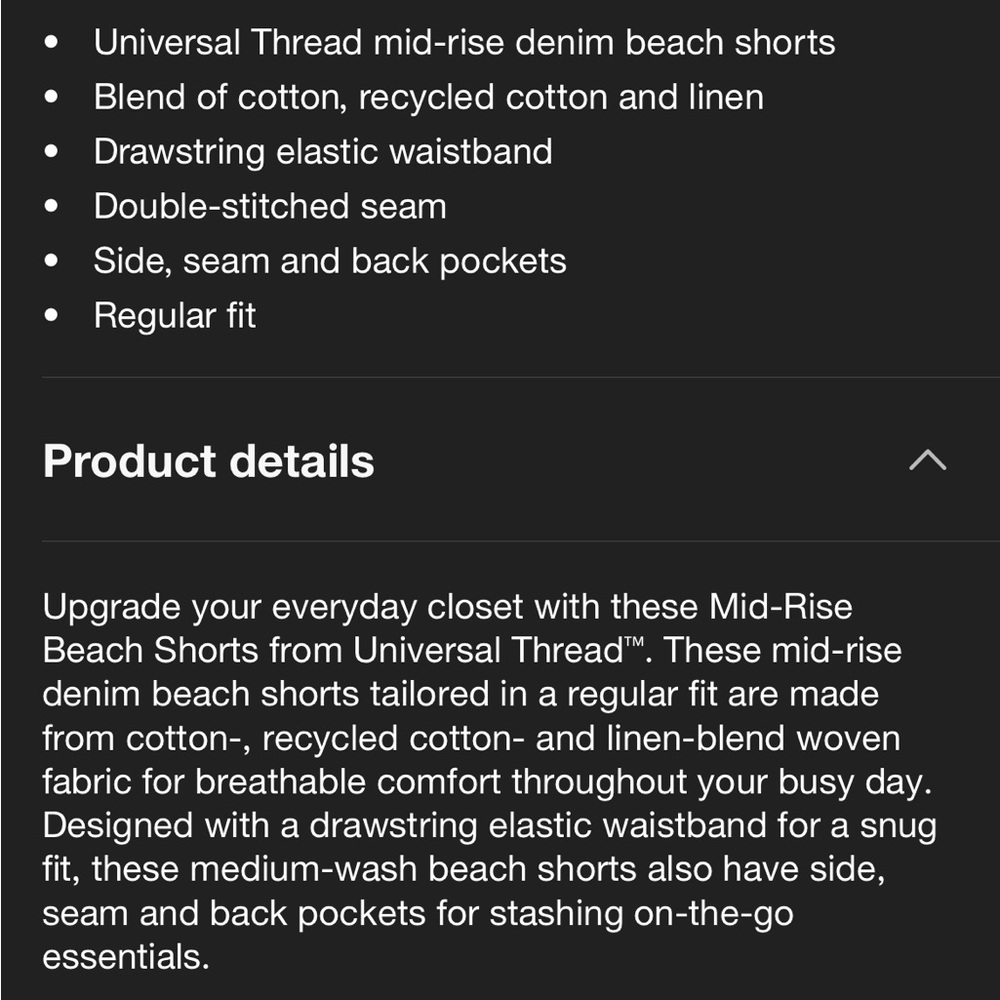 Universal Thread Denim Drawstring Shorts - Picture 3 of 4